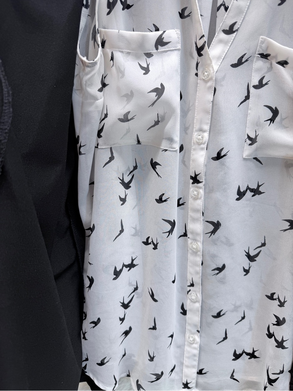 Black Ruffled Open Cardigan w/ White Raven Print Top Set Black Tie Wedding Ready - Picture 3 of 8